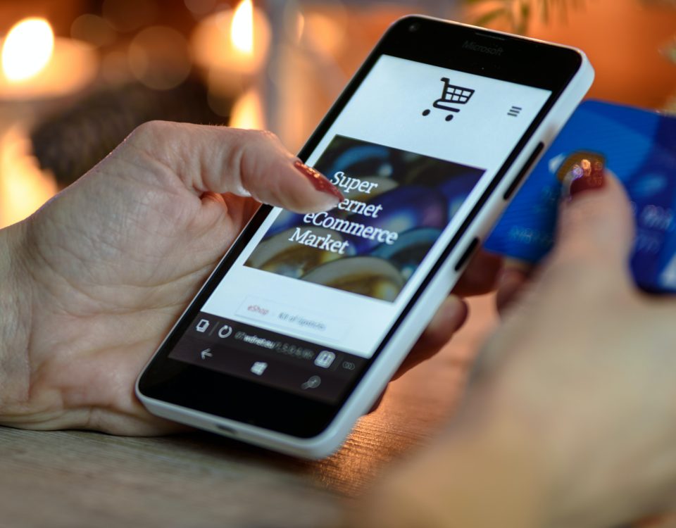Smartphone showing E-Commerce Store